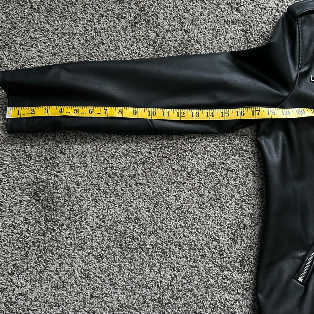 Apt. 9 Black Faux Leather Moto Jacket with Zip Details - Picture 9 of 12
